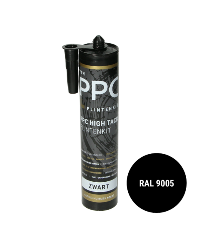 PPC High Tack Plintenkit Zwart RAL 9005 290ml